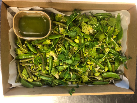 Groene gestoomde groenten