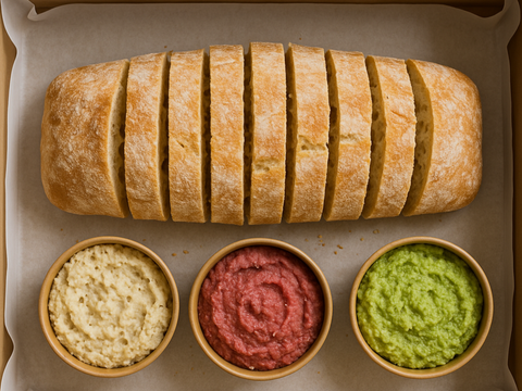 Brood met huisgemaakte dips