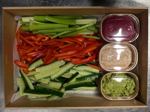 Crudité met huisgemaakte dips