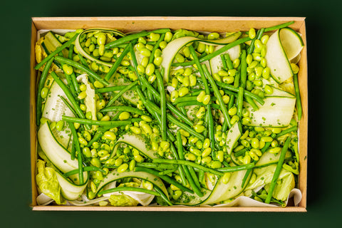 Groene gestoomde groenten Schaal