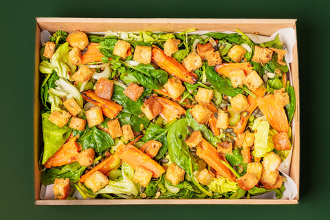 Zoete aardappel en linzen salade Schaal