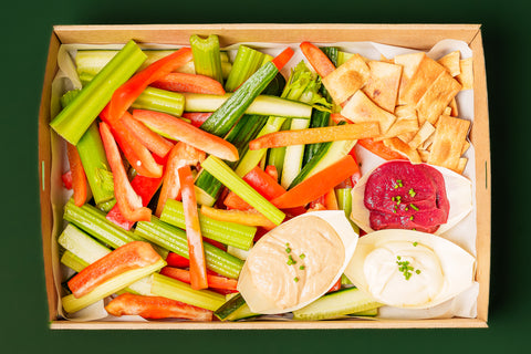 Crudité met huisgemaakte dips